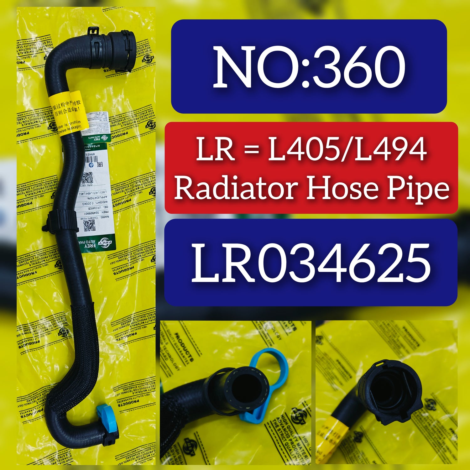 Radiator Hose Pipe LR034625  Compatible With LAND ROVER DISCOVERY V (L462) & RANGE ROVER IV (L405) & RANGE ROVER SPORT II (L494) & RANGE ROVER VELAR (L560) Tag No.360