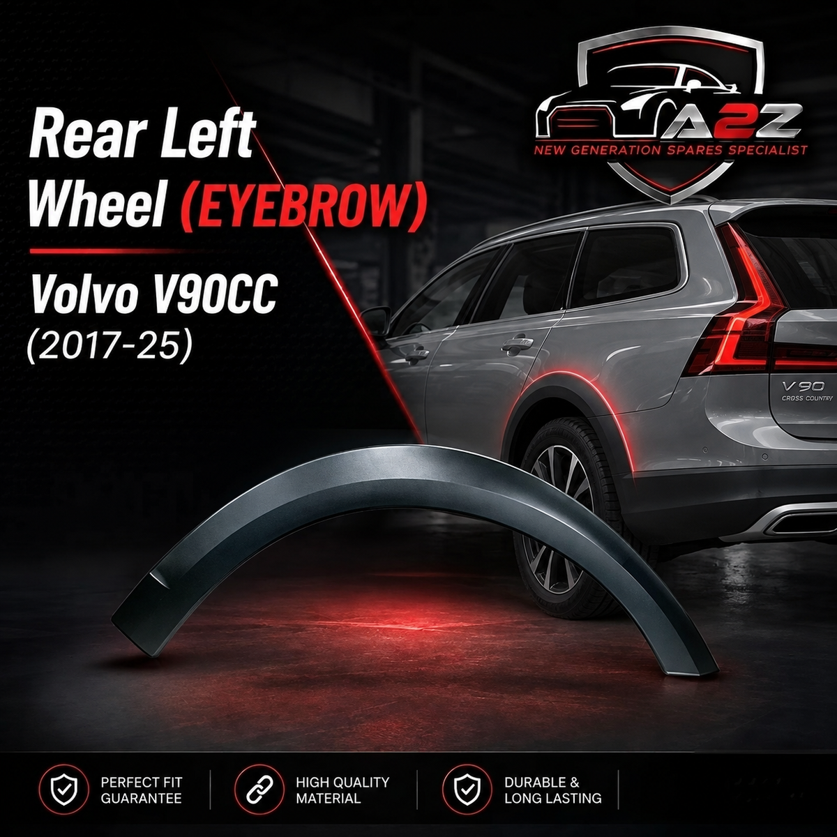 Rear Left Wheel Eyebrow 31420851 Compatible With Volvo V90CC(2017-25)