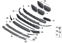 Front Bumper Grille Right  51117303756 51117303756B & Left 51117303755 51117303755B Compatible With BMW X1 (E84) Tag No.417