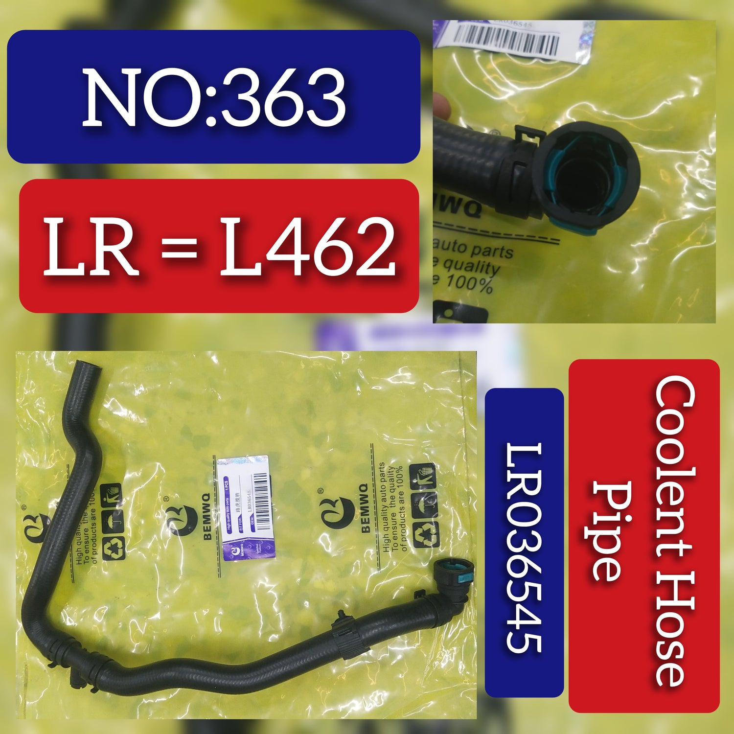Coolant Hose Pipe LR036545 Compatible with Land Rover Tag No:363