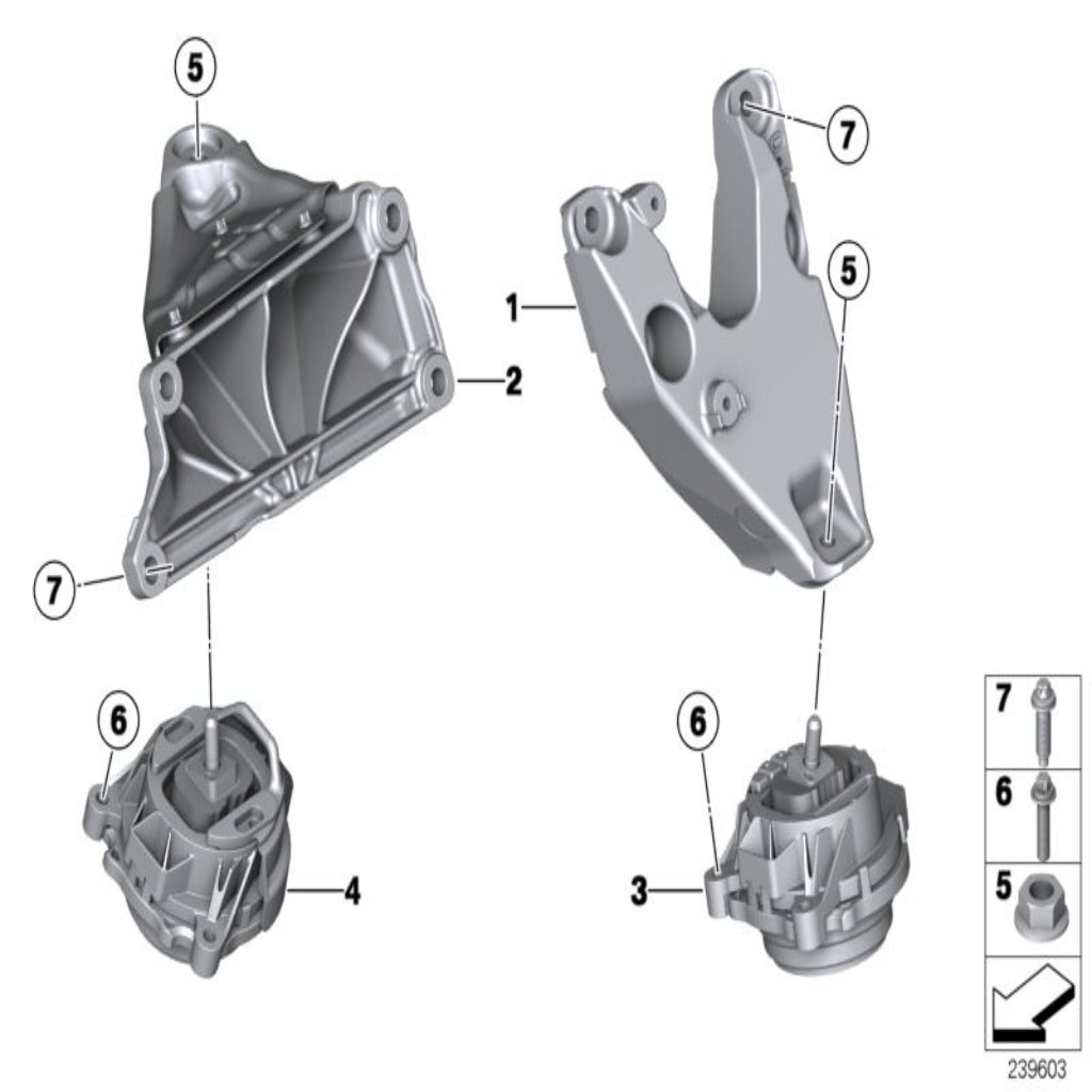 Engine Mount Right 22116785716 Compatible With BMW For X3 F25 F26