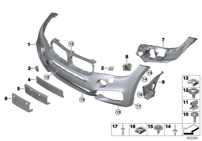 Front Bumper 51117422898 Compatible With BMW F16 (2015-19)