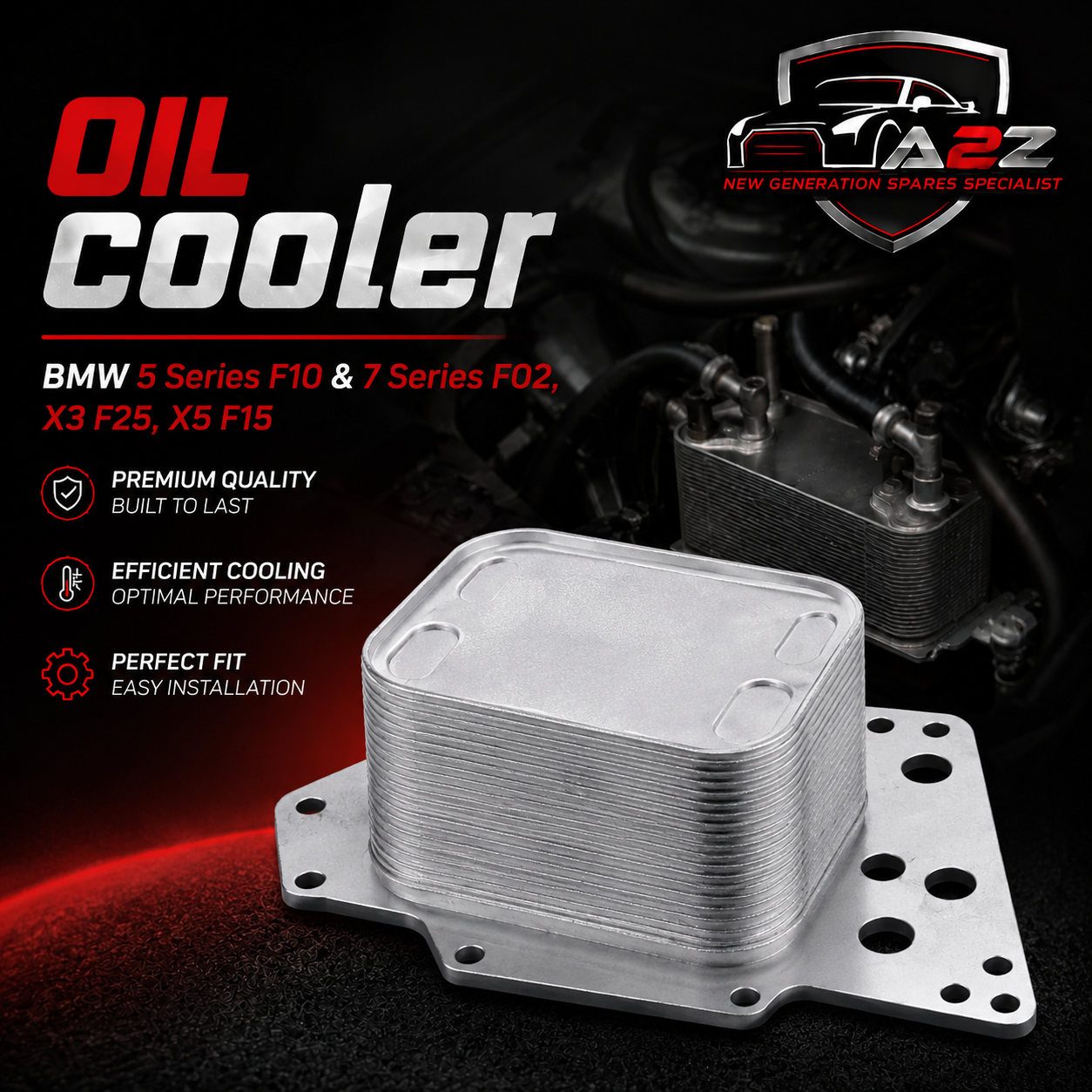 11428510855 11428516396 11428580682 Oil Cooler For BMW 5 Series F10 & 7 Series F02, X3 F25, X5 F15 Tag-O-04