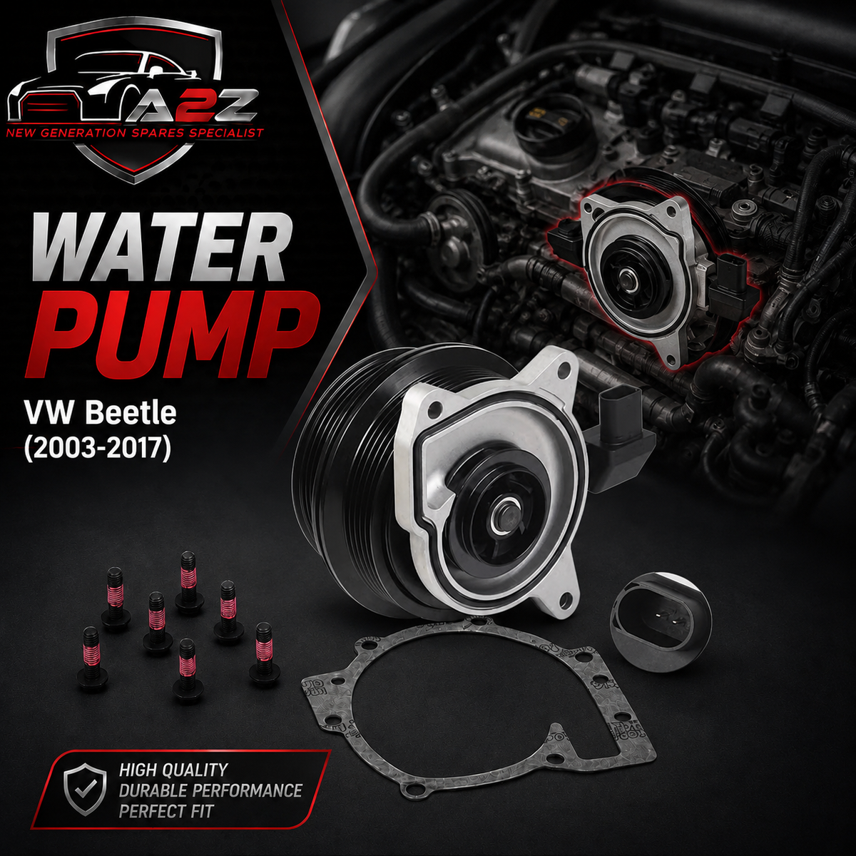 Water Pump 03C121004J 03C121004C 03C121004D 03C121004E 03C121004G Compatible With VW Beetle Golf Jetta EOS Tiguan CC & Skoda Fabia & Audi A1 Tag-W-74