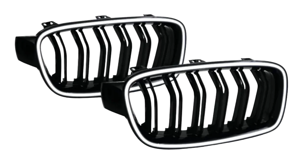 Double Line Show Grill With LED Light Compatible With BMW =F30 (2012-2018) No.6