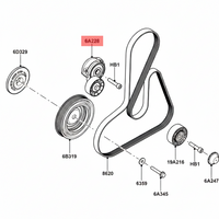 Belt Tensioner With Pulley LR003651 Compatible with JAGUAR F-PACE (X761) & XE (X760) & XF II (X260)