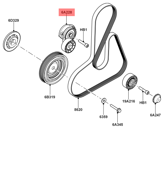 Belt Tensioner With Pulley LR003651 Compatible with  LAND ROVER FREELANDER 2 (L359) | LR2 &  RANGE ROVER EVOQUE (L538) & JAGUAR XE (X760) & XJ (X351) & XF I (X250)