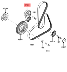 Belt Tensioner With Pulley LR003651 Compatible with  LAND ROVER FREELANDER 2 (L359) | LR2 &  RANGE ROVER EVOQUE (L538) & JAGUAR XE (X760) & XJ (X351) & XF I (X250)