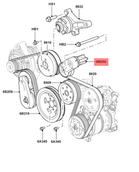 Belt Tensioner With Pulley LR013506 Compatible With LAND ROVER DISCOVERY III (L319) | LR3 & RANGE ROVER SPORT I (L320) Tag No.8