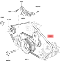 Belt Tensioner With Pulley LR035546 Compatible with LAND ROVER DISCOVERY V (L462) & RANGE ROVER III (L322) & RANGE ROVER SPORT I (L320)