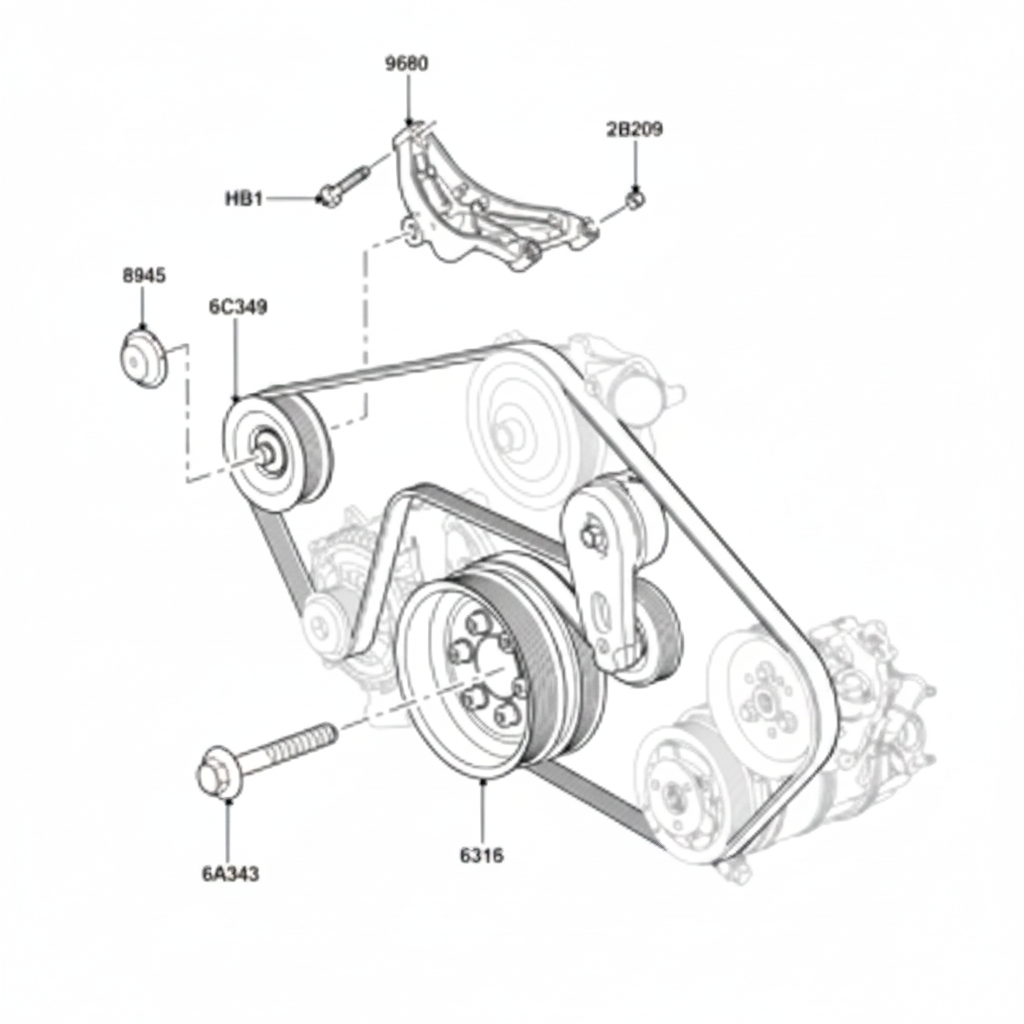 Belt Tensioner With Pulley LR035546 LR010756 Compatible with LAND ROVER DISCOVERY V (L462) & RANGE ROVER III (L322) & RANGE ROVER SPORT I (L320)