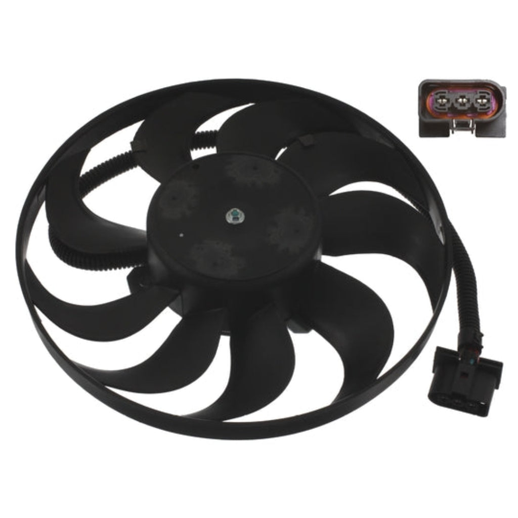 Engine Cooling Fan Motor Fan Assembly (Small) 6QD959455C Compatible With SKODA FABIA II (542) & OCTAVIA I (1U2) & VW NEW BEETLE (9C1, 1C1)