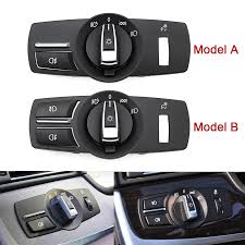 Headlight Switch Cover Panel 4 PCS Set 61316803965 Compatible With BMW 5 Series (F10) 5 Gran Turismo (F07) 7 Series  (F01, F02, F03, F04) X3 (F25)