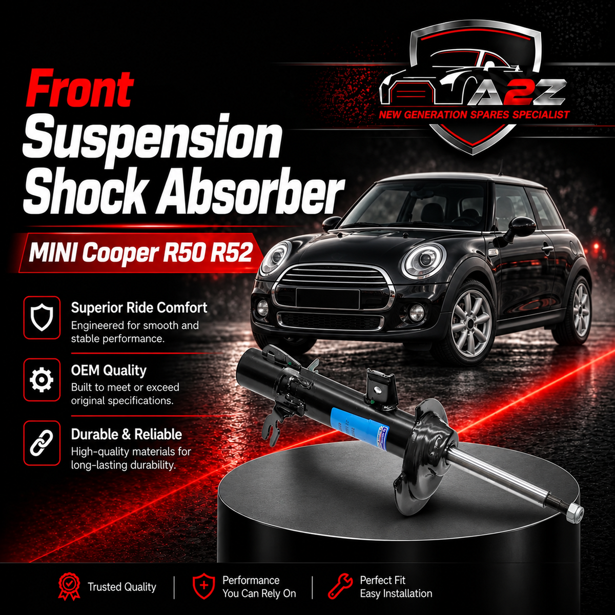 Front Suspension Shock Absorber Right 31306759246 Compatible With MINI Cooper R50 R52