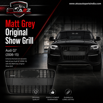 Matt Grey Original Show Grill Compatible With Audi = Q7 (2006-15) Tag No.163