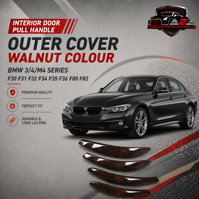 Interior Door Pull Handle Outer Cover Walnut Colour  Left 51417260079  Right 51417260080 Compatible With BMW 3/4/M4 Series  F30 F31 F32 F34 F35 F36 F80 F82