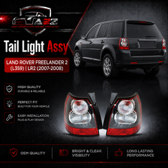 Tail Light Rear Lamp Compatible With LAND ROVER FREELANDER 2 (L359) | LR2 (White) Tail Light Rear Lamp Left LR022053  & Right LR022050 Tag-TLR-06