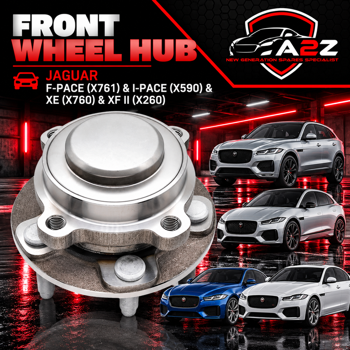 Front Wheel Hub T2H2225 T2H36085 T4A16694 T2H2225 T2H42050 T4A33066 T4A38492 Compatible With JAGUAR F-PACE (X761) & I-PACE (X590) & XE (X760) & XF II (X260)