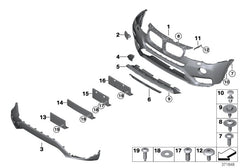 Front Bumper Chin 51117389904 Compatible With BMW F26 (2014-16)
