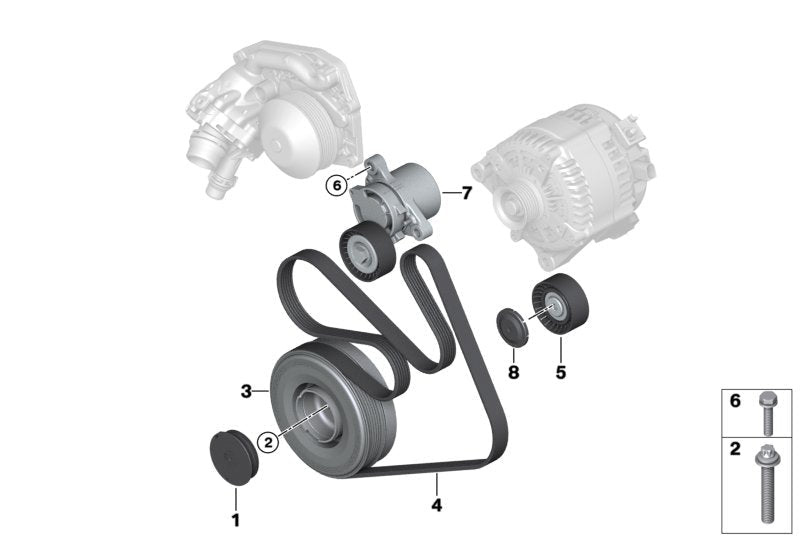 Belt Tensioner With Pulley 11287619248 Compatible with BMW 5 Series F10 & X3 (F25)