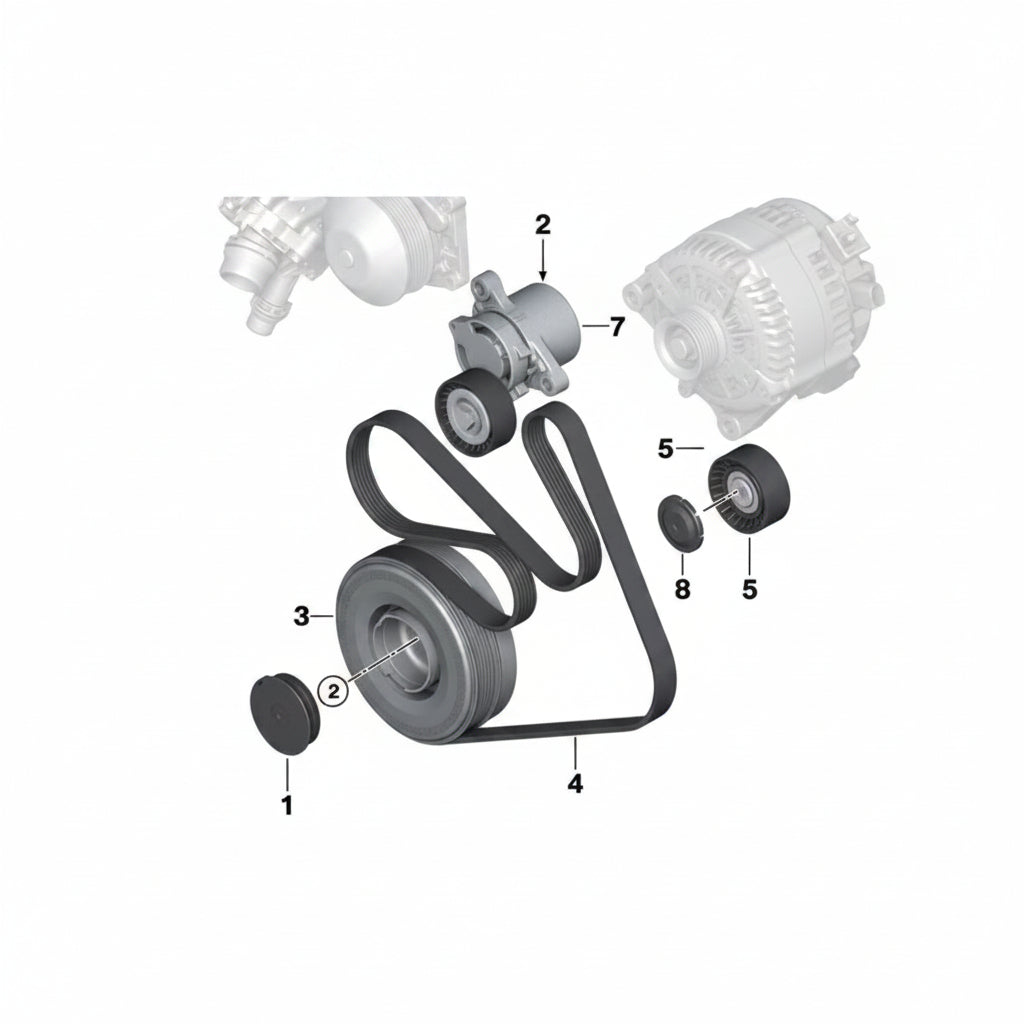 Belt Tensioner With Pulley 11287619248 11287649968 11288573415 Compatible With BMW 5 Series F10 & X3 (F25) Tag No.12