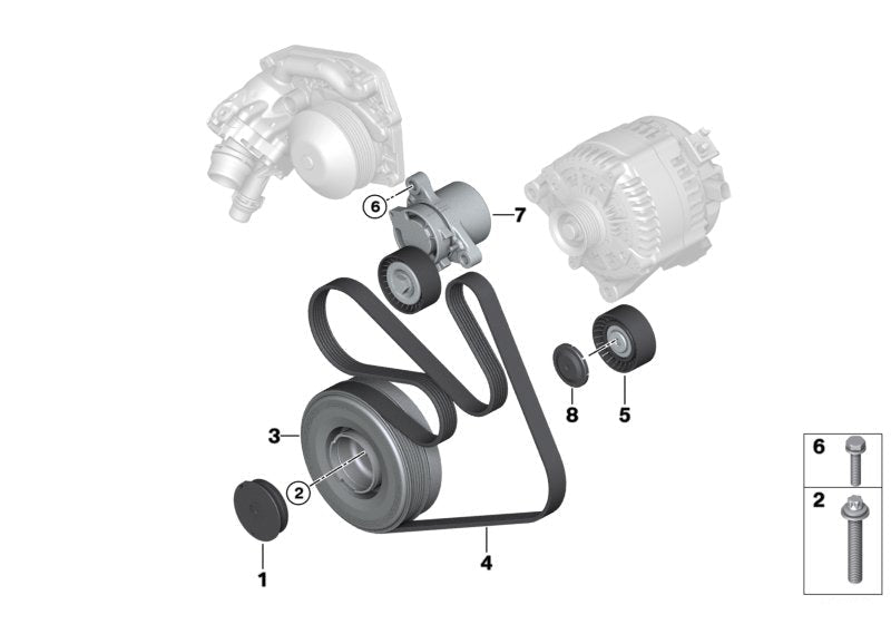 Fan Belt Tensioner APV3239 11287619248 7619248 Compatible With BMW 1 (F21) 3 (F30, F80) (DAYCO) Tag no : 12