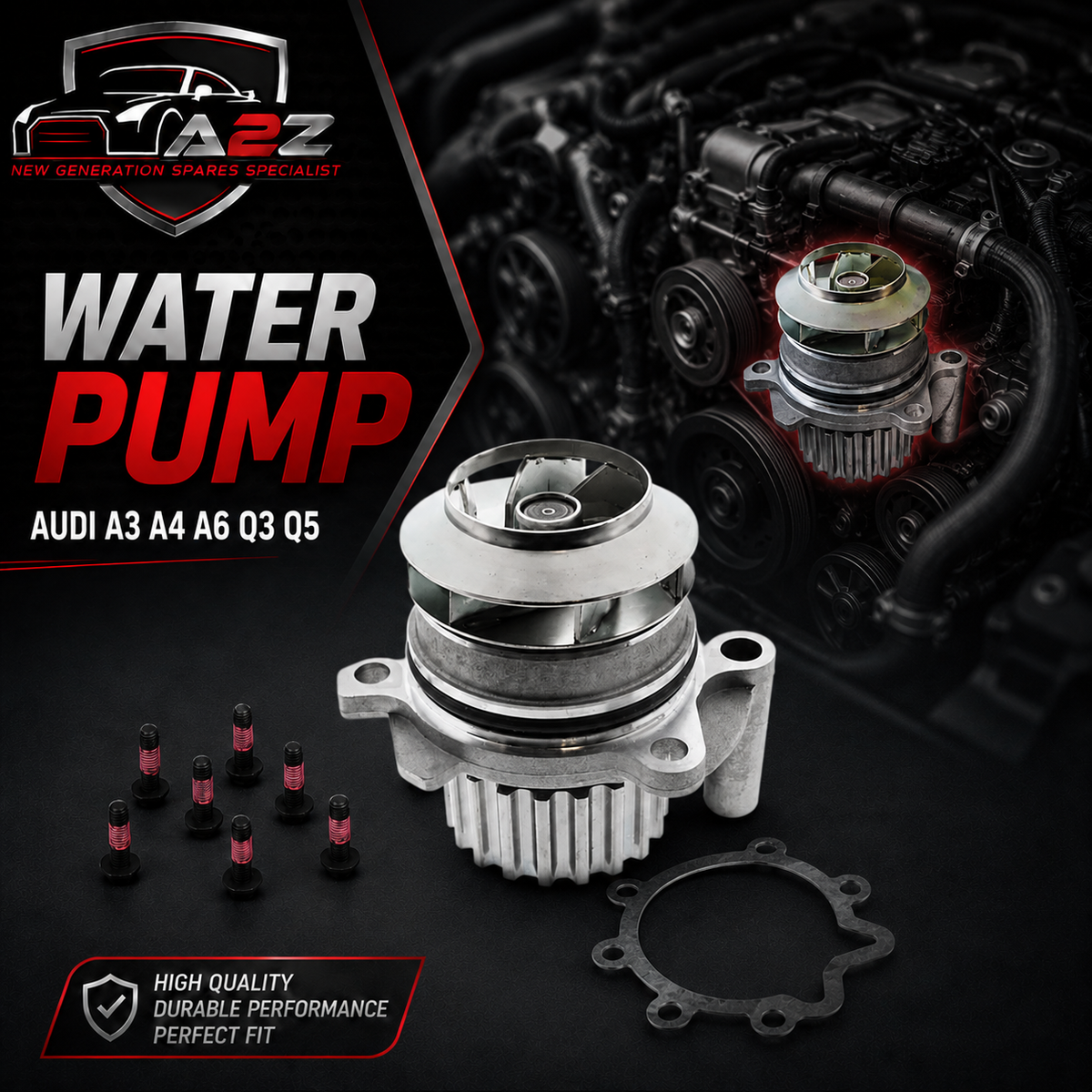 Water Pump 03L121011J 03L121011C 03L121011F 03L121011JX For AUDI A1 A3 A4 A6 Q3 Q5 Tag-W-16