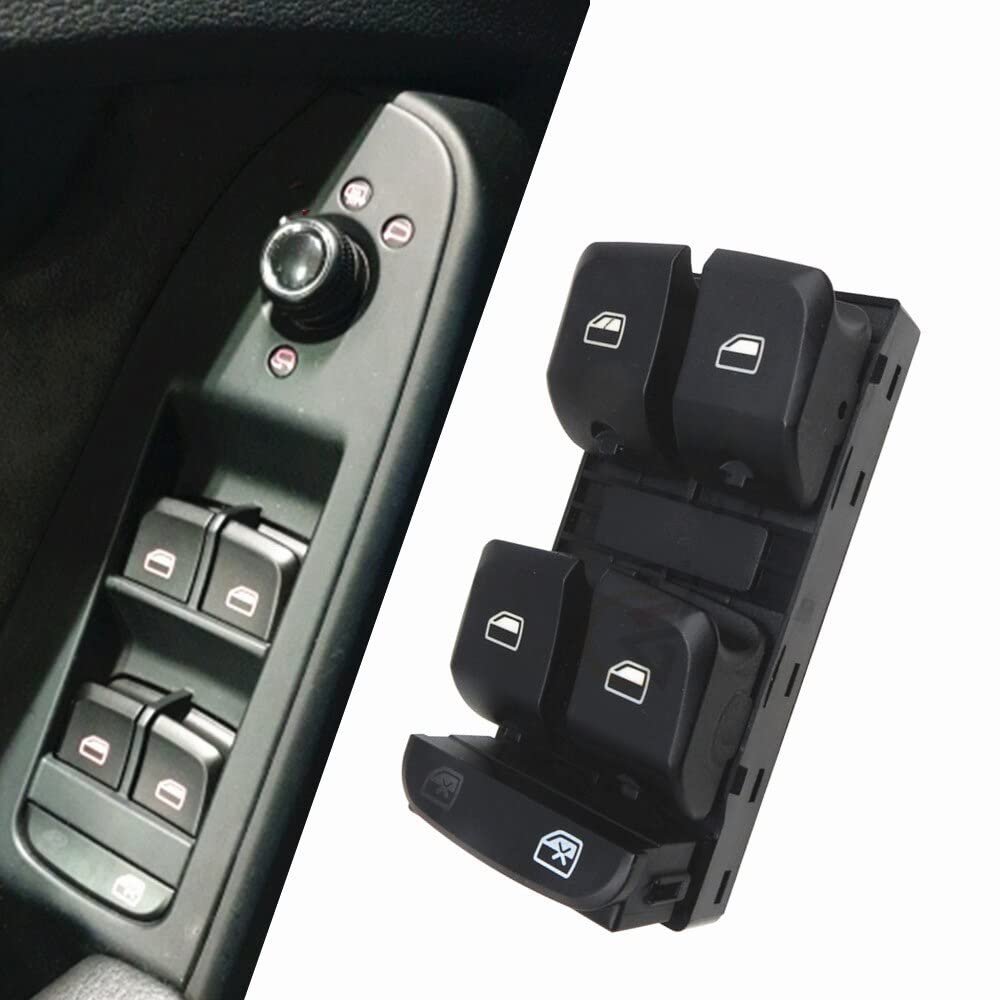 Audi A4 8K A5 Q5 10 Pin Window Black Switch Compatible with A4 8K/A5/Q5 8KD959851  8K0959851D 8K0959851DV10 8K0959851V10 Tag-SW-16
