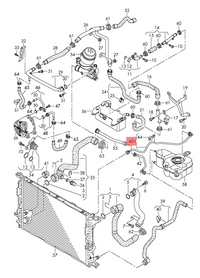 Front Left Coolant Hose 4H0121081AB Compatible With AUDI A8 D4 (4H2, 4H8, 4HC, 4HL) | A8 / S8 | A8L