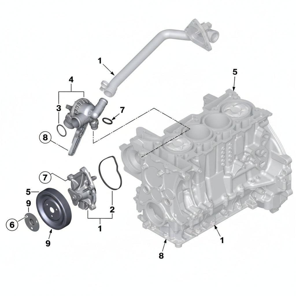 Water Pump Pulley 11517619020 11517545958 11517571012 Compatible With BMW 1 Series (F20) & 3 Series (F30, F80) & MINI MINI (R56) & MINI Convertible (R57) & MINI COUNTRYMAN (R60) Tag-CP-20