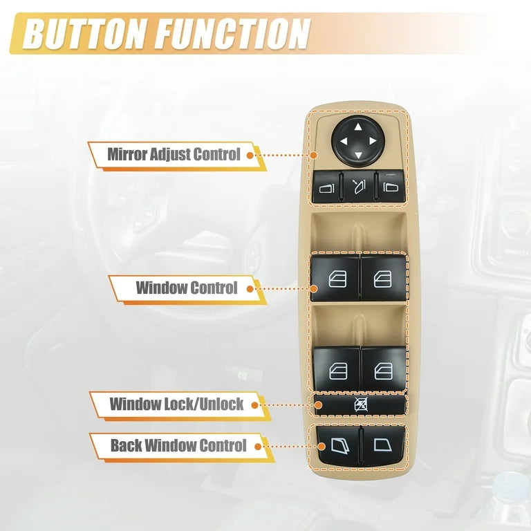 MERCEDES Benz W251 P.W Switch Biege 3-pin 2518300390 A2518300390 Tag-SW-19