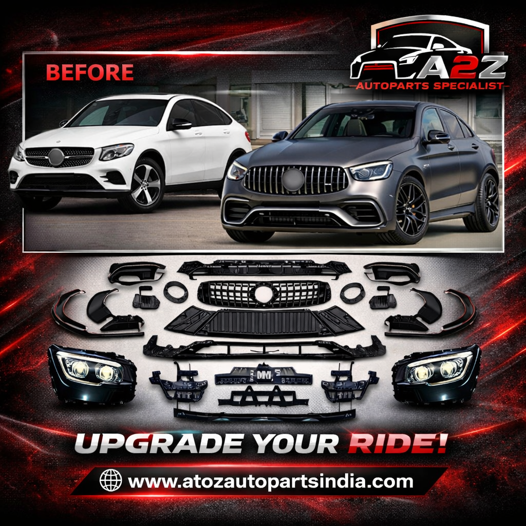 A To Z Compatible With Mercedes Benz Glc Coupe W253 X253 C253 (2016-2019) Upgrade Facelift Convert To 2025 Glc63 Coupe Amg Conversion Body Kit Bumper Headlight CC-9797 (Shipping Cost Not Included In Price)