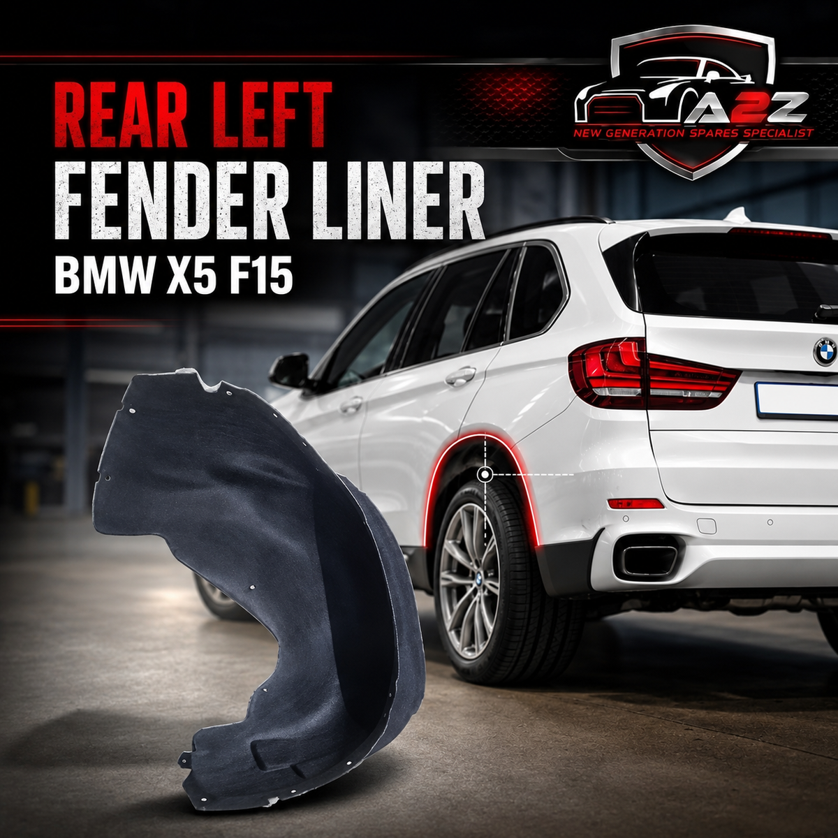 Rear Left Fender Liner 51717290669 Compatible With BMW X5 F15 Tag-FE-57