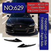 Glossy Black Fog Cover Chrome Left T4N5890 & Right T4N5888 Compatible With Jaguar XE (2015-2019) Tag No.629