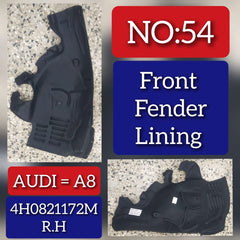 Front Right Fender Liner 4H0821172M 4H0821172K  Compatible With AUDI A8 Tag No.54