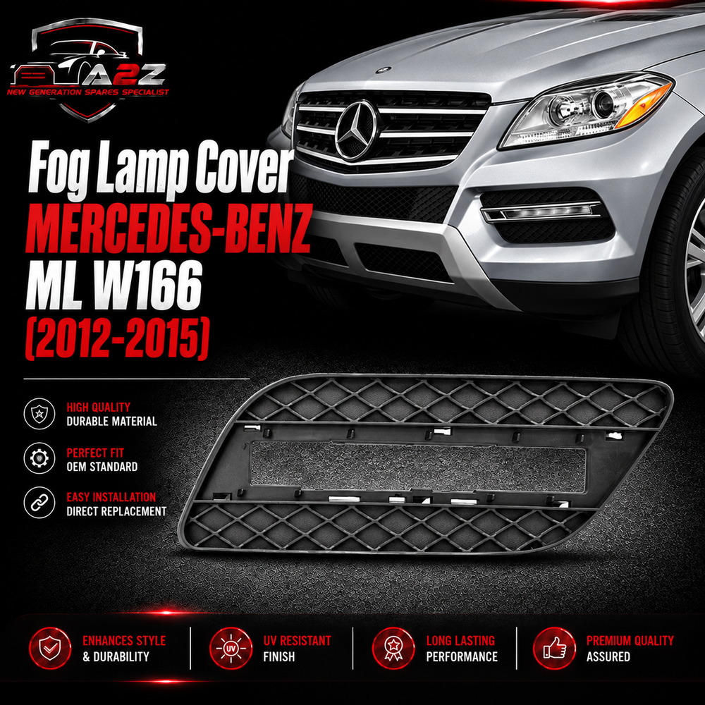 Fog Lamp Cover Right 1668842222 & Left 1668842122 & Fog Lamp Chrome Left 1668850774 A1668842122 & Right 1668850874 Compatible With MERCEDES-BENZ ML W166 2012-2015 Tag-FC-222