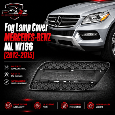 Fog Lamp Cover Right 1668842222 & Left 1668842122 & Fog Lamp Chrome Left 1668850774 A1668842122 & Right 1668850874 Compatible With MERCEDES-BENZ ML W166 2012-2015 Tag-FC-222