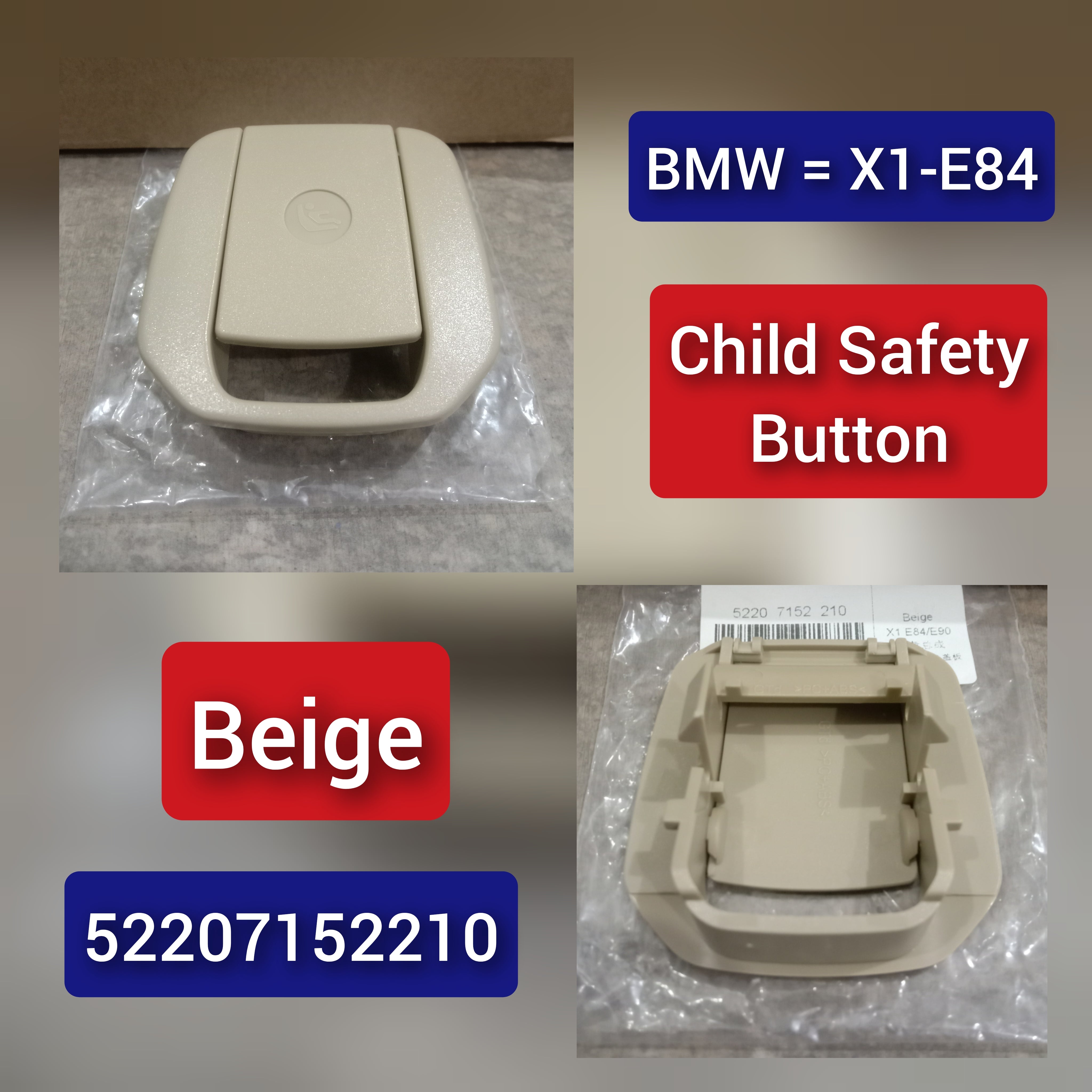 Beige Seat Belt Lock Cover Compatible With 52207152210 Compatible With BMW 3 Series E90 2004-2012 & X1 E84