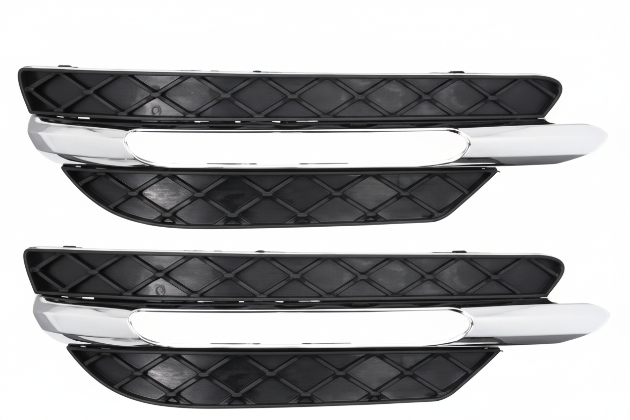 Fog Lamp Cover With Chrome Compatible With MERCEDES-BENZ C-CLASS W204 2012-2014 Fog Lamp Cover With Chrome  Left 2048851353 & Right 2048851453 Tag-FC-251