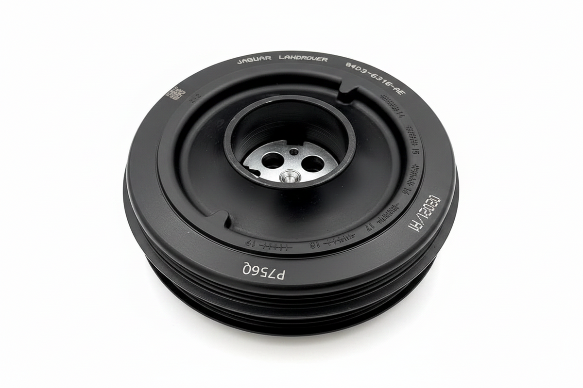 Crankshaft Pulley LR074072 LR113860 G4D36316AC G4D36316AG Compatible With LAND ROVER DISCOVERY SPORT (L550) & DISCOVERY V (L462) & RANGE ROVER EVOQUE (L538) &  XE (X760) & JAGUAR F-PACE (X761) &XF II (X260)Tag-CP-14