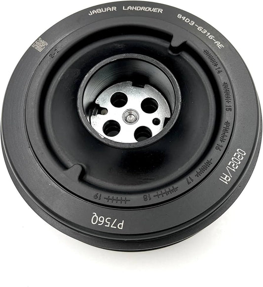 Crankshaft Pulley LR074072 LR113860 G4D36316AC G4D36316AG Compatible With LAND ROVER DISCOVERY SPORT (L550) & DISCOVERY V (L462) & RANGE ROVER EVOQUE (L538) &  XE (X760) & JAGUAR F-PACE (X761) &XF II (X260)Tag-CP-14
