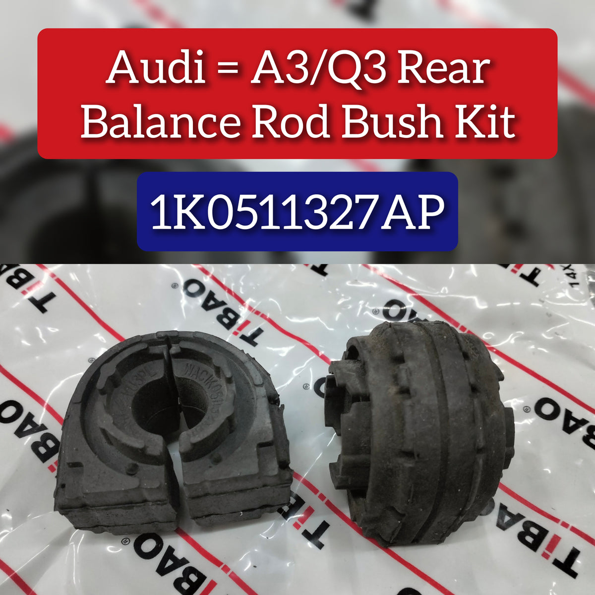 Rear Stabilizer Sway Bar Bushing Kit 1K0511327AP Compatible With AUDI A3 & Q3 (8UB, 8UG) & TT (FV3, FVP)