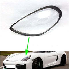 Car Front Headlight Transparent Lamp Sade Glass Headlight Lens Cover Compatible For PORSCHE CAYNNE 981 2013-2015