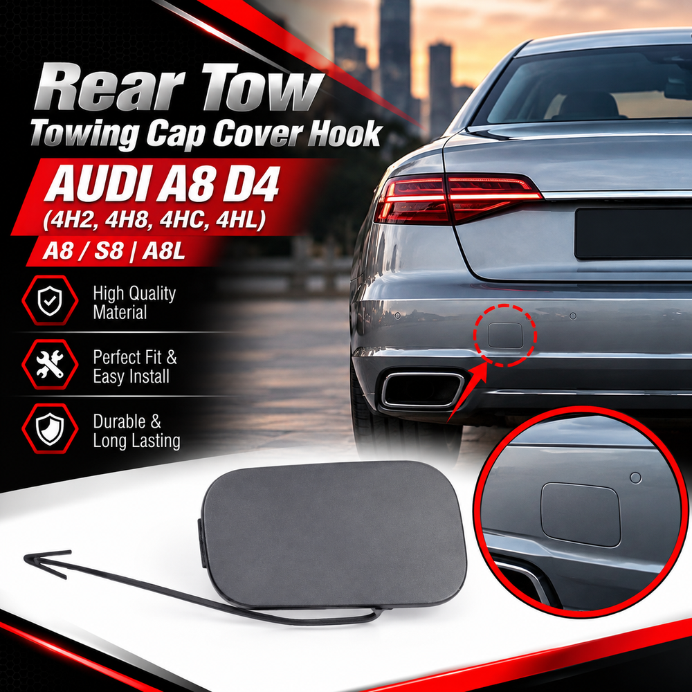Rear Tow Towing Cap Cover Hook 4H0807441B Compatible with AUDI A8 D4 (4H2, 4H8, 4HC, 4HL) | A8 / S8 | A8L (2014-2017) Tag No.65