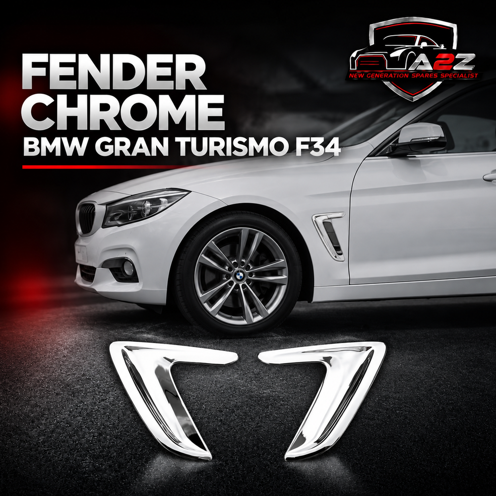 Fender Chrome Left 51747293733 & Right 51747293734 Compatible With BMW 3 Series Gran Turismo (F34) Tag No.53