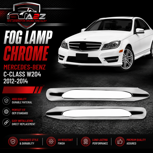Fog Lamp Chrome Left 2048852974 & Right 2048853074 Compatible With MERCEDES-BENZ C-CLASS W204 2012-2014 Tag-FC-251