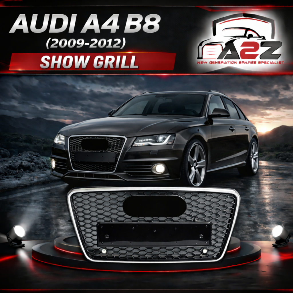 Show Grill  Compatible With Audi A4 B8(2009-12) RS4 Black Chrome Tag 3