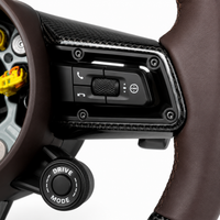 Carbon Fiber & Dark Brown Smooth Leather Steering Wheel Compatible With Porsche All Models