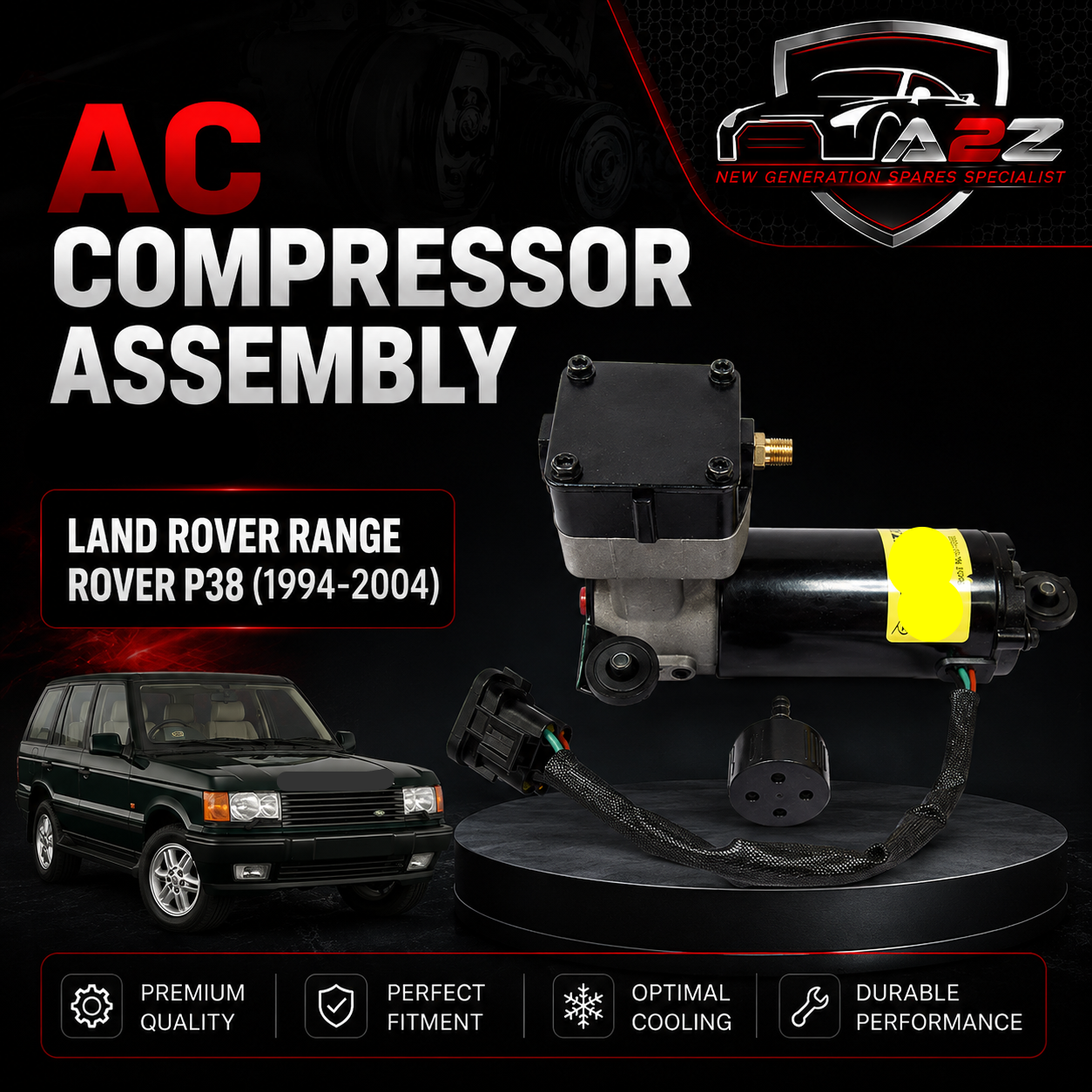 Ac Compressor Assembly ANR3731 ANR3731E Compatible With Land Rover Range Rover P38 (1994-2004)