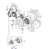 Belt T2R21156 T2H1394 T2H2425 6PK1935 Compatible With Jaguar E-Pace (X540) & F-Pace (X761) & XE (X760) & XF II (X260)